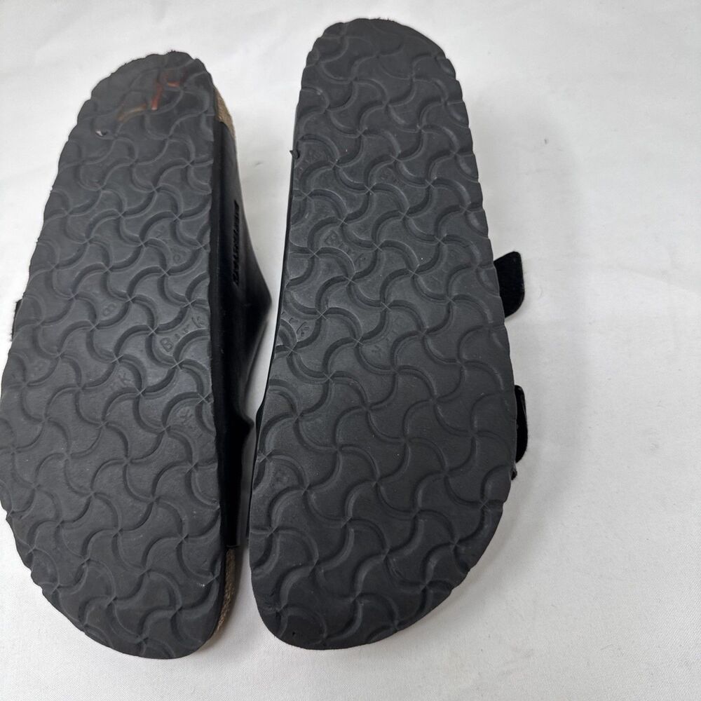 Birkenstock Arizona Black 2-Strap Silver Buckles Sandals EU 39 US L8.5 - Picture 7 of 8